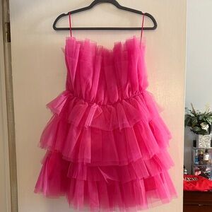 Pink Layered Tulle Dress